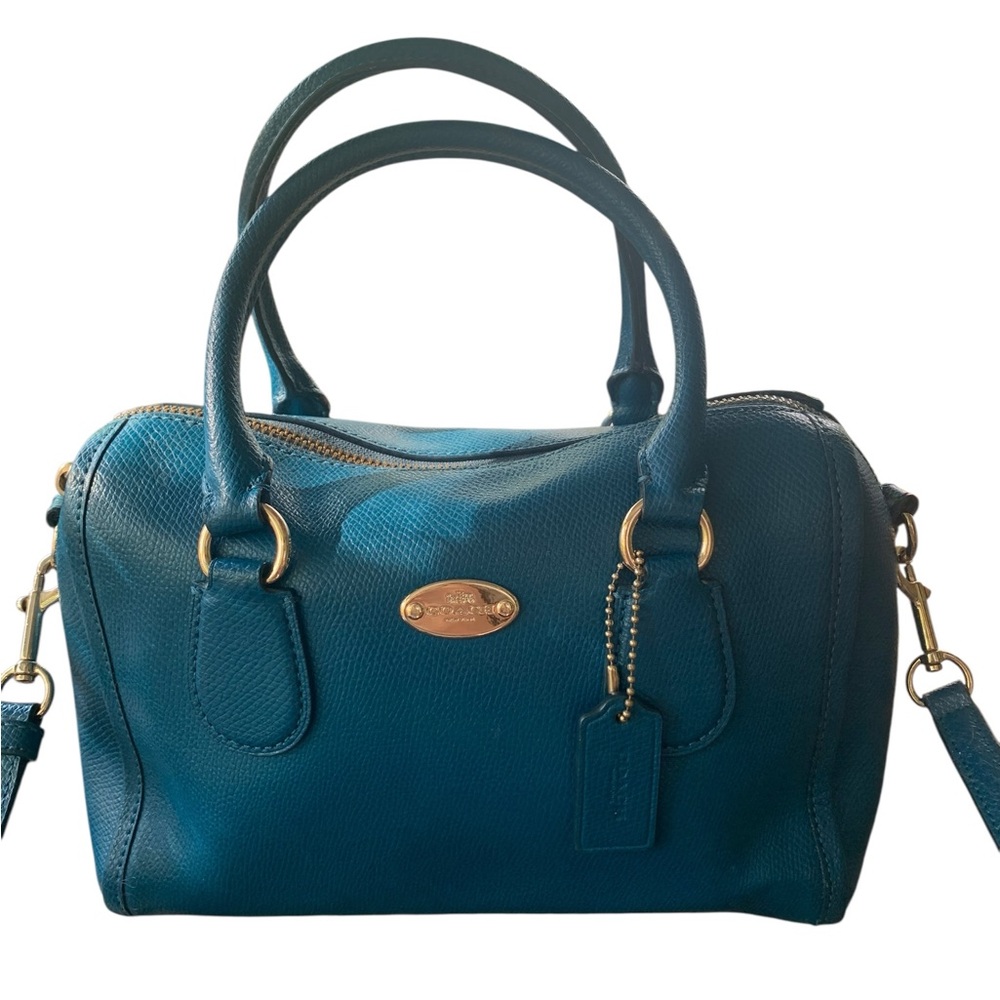 Coach Mini Benett Crossbody in Turquoise pebbled leather - Picture 3 of 13